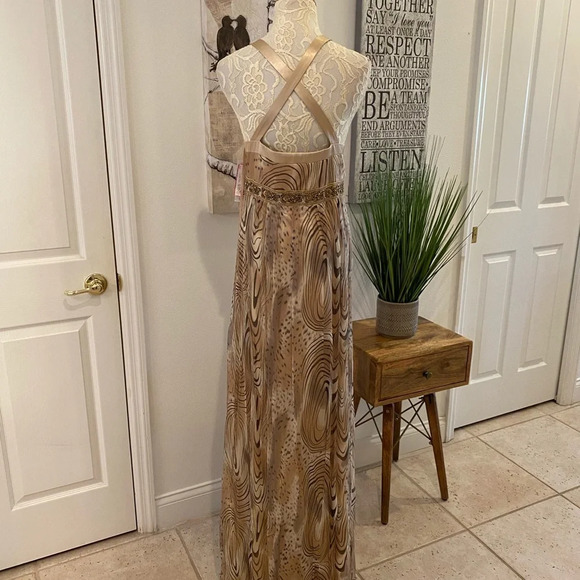 Faviana Couture Animal Print Silk Formal Prom Gown - Picture 6 of 10